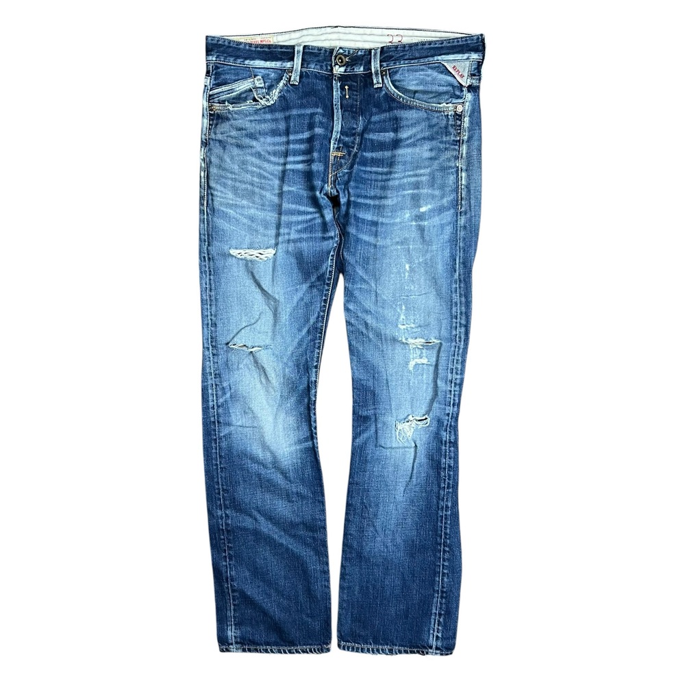 Replay Waitom Faded & Distressed Denim Jeans - 33”